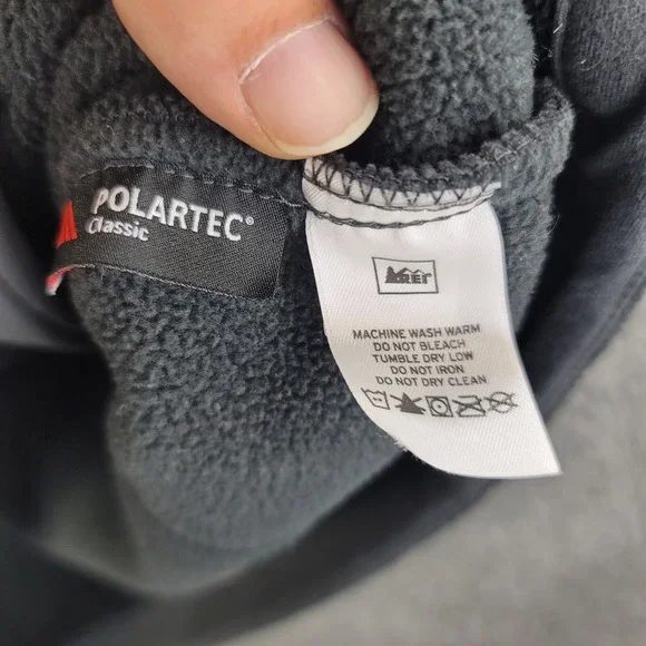 REI Polartec Vest Black Womens Large Fleece Full Zip Sweater Zip Pockets Casual - Picture 13 of 16